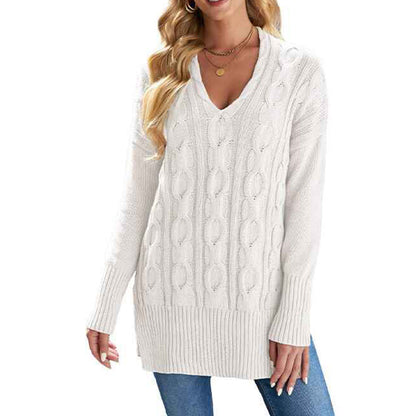 Green-Womens-Cable-Knit-Sweaters-V-Neck-Pullover-Tops-Long-Sleeve-Casual-Sweater-Blouse-Oversize-Knit-Shirts-K151