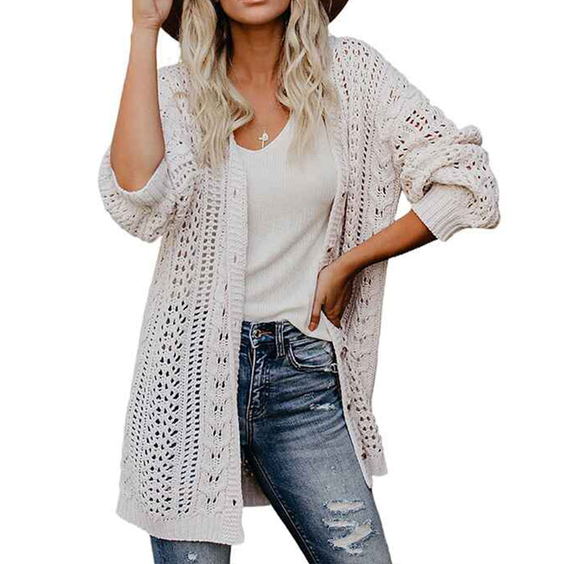 White-Womens-Crochet-Knit-Cardigans-Lantern-Sleeve-Hollow-Out-Boho-Lightweight-Sweaters-Open-Front-Loose-K104-Side