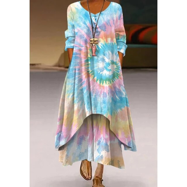 Jonna® | Elegantes Kleid in Tie-Dye-Muster