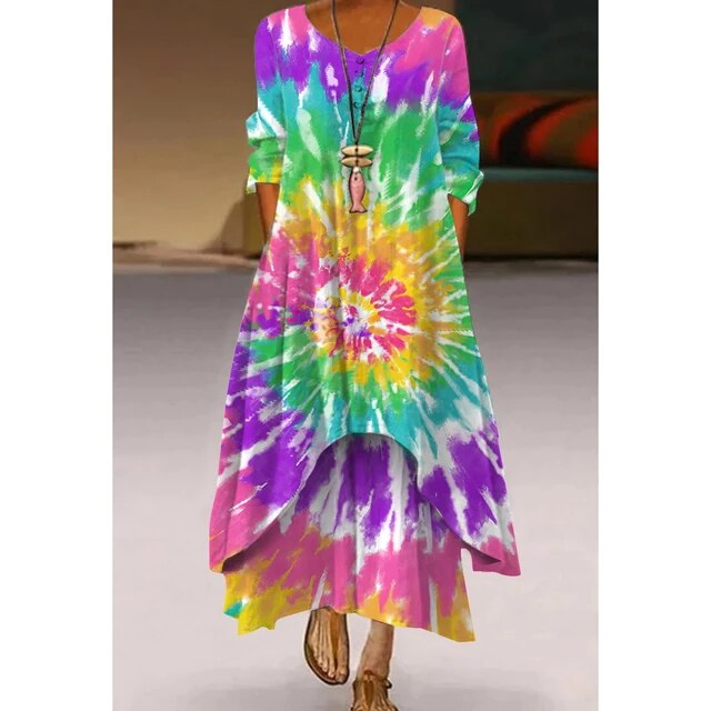 Jonna® | Elegantes Kleid in Tie-Dye-Muster