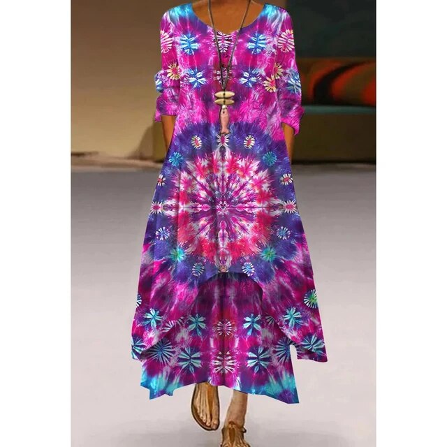 Jonna® | Elegantes Kleid in Tie-Dye-Muster