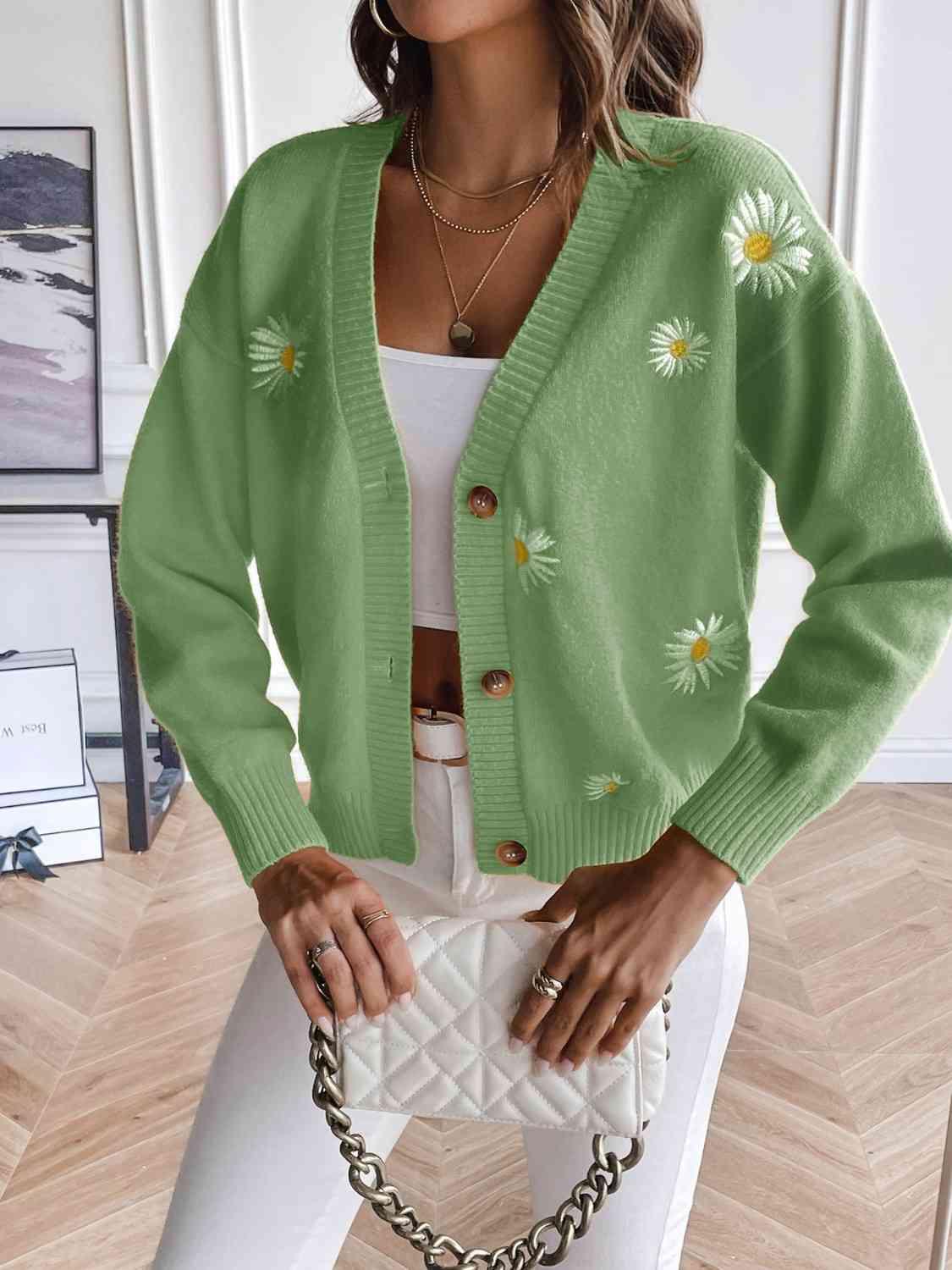 Floral Button Up Cardigan king-general-store-5710.myshopify.com