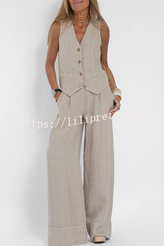 Amy® | Leinenmischung Knopf...