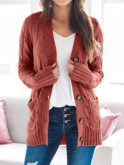 Cable-Knit Cardigan with Pockets