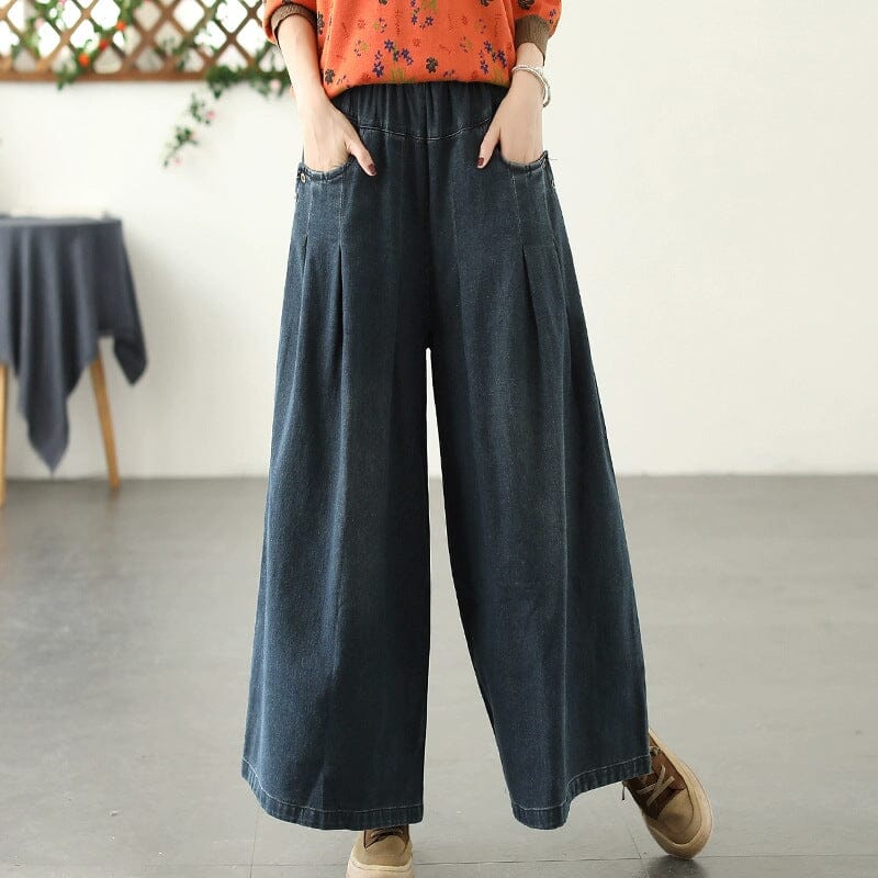 Autumn Casual Style Loose Wide Leg jeans