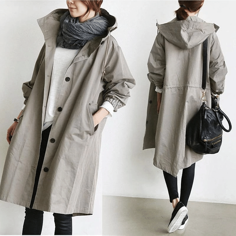 Emily ®| Stilvoller, einfarbiger, lockerer Trenchcoat