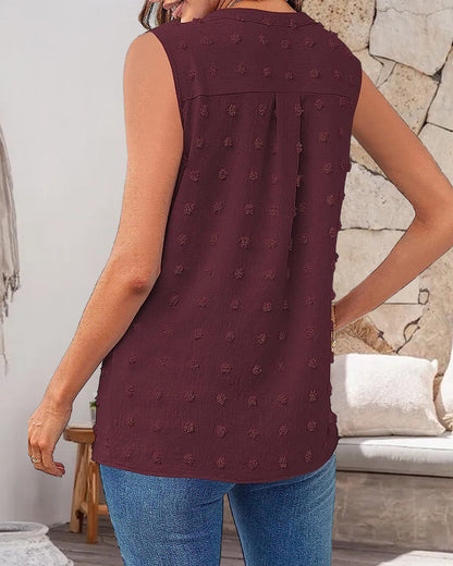 Carissa® | Ärmelloses Jacquard-Top mit V-Ausschnitt