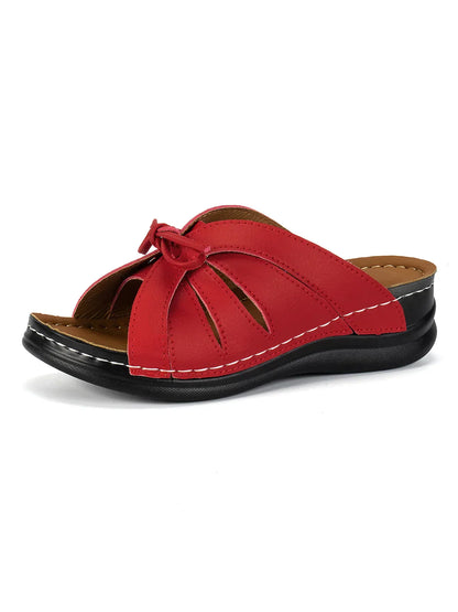 Dawn| Damen Freizeit Sandalen Casual Bowknot Hollow out Comfy Wedge