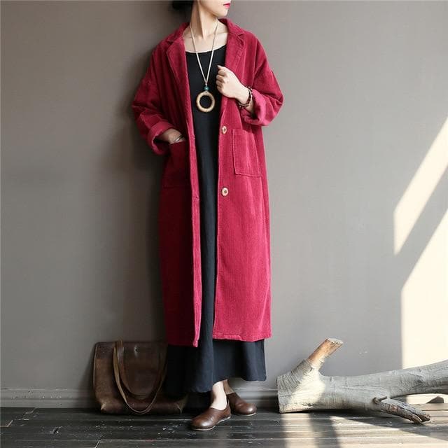 Casual Chic Corduroy Trench Coat dylinoshop