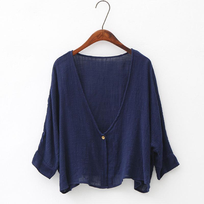 Buddha Trends Cardigans Navy Blue / One Size Soft Bat Sleeve Short Cardigan