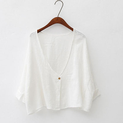 Buddha Trends Cardigans Soft Bat Sleeve Short Cardigan