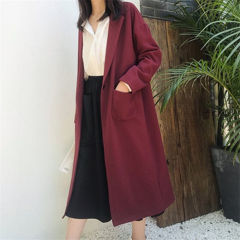 Buddha Trends Casual Linen Trench Coat