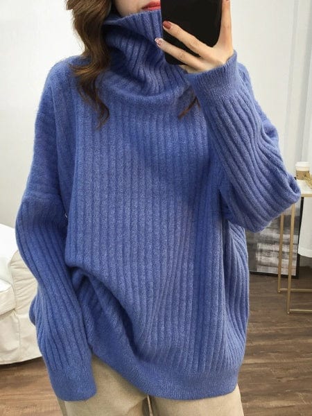 Buddhatrends Oversized Turtleneck Knitted Sweater