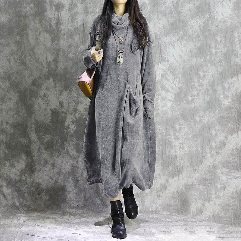 Corduroy Oversized Turtleneck Sweater Dress Buddhatrends