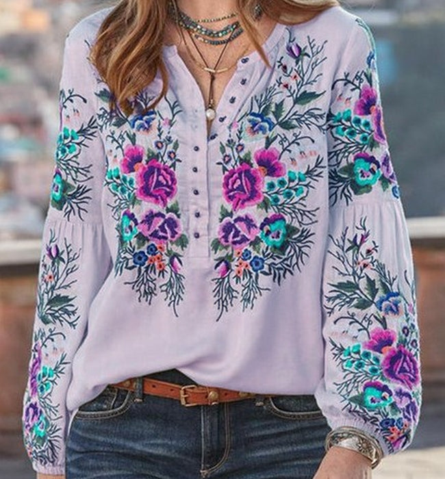 camisa ancha de flores