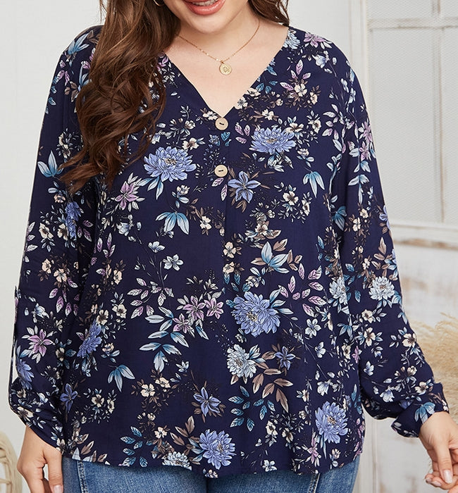 camisa talla grande floral