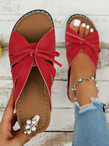 Dawn| Damen Freizeit Sandalen Casual Bowknot Hollow out Comfy Wedge