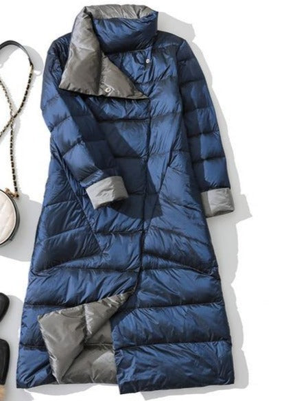 Long White Puffer Parka Coat Female Winter Down Jacket Women Padded Double Wear Snow Down Coat - Omychic