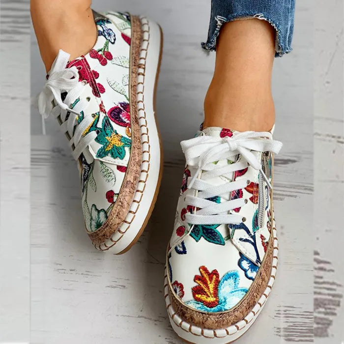 Matilda| Mode Elegante Floral Gedruckt Runde Casual Turnschuhe