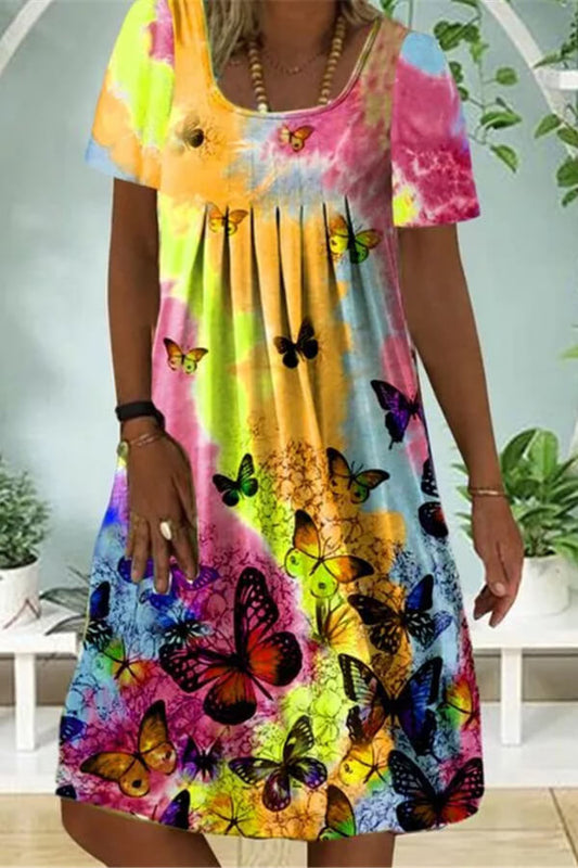 Rodress-fashion-butterfly-print-colorful-dress