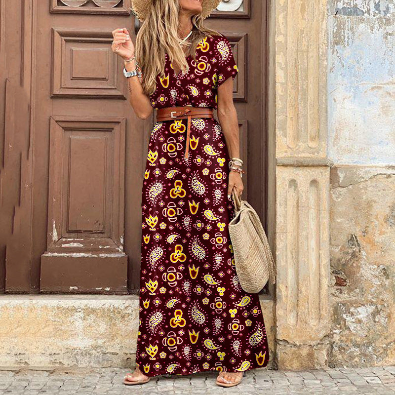 Plus Size Boho Style V-Neck Floral Dress  dresses Thecurvestory