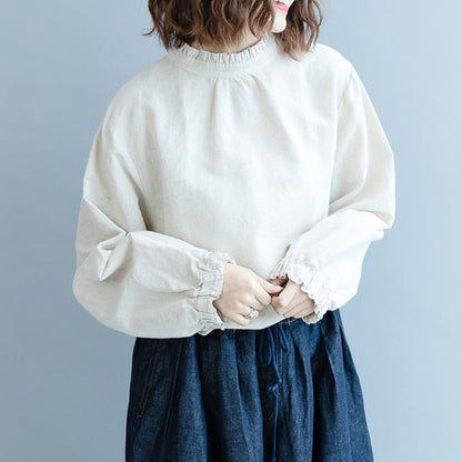 Fungus Lace Collar Long-sleeved loose Shirt