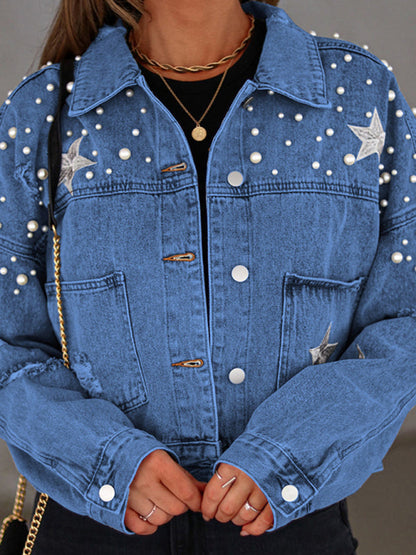 Denim Jackets- Stars & Planets = Galaxy Denim Jacket- - IndioGear.com