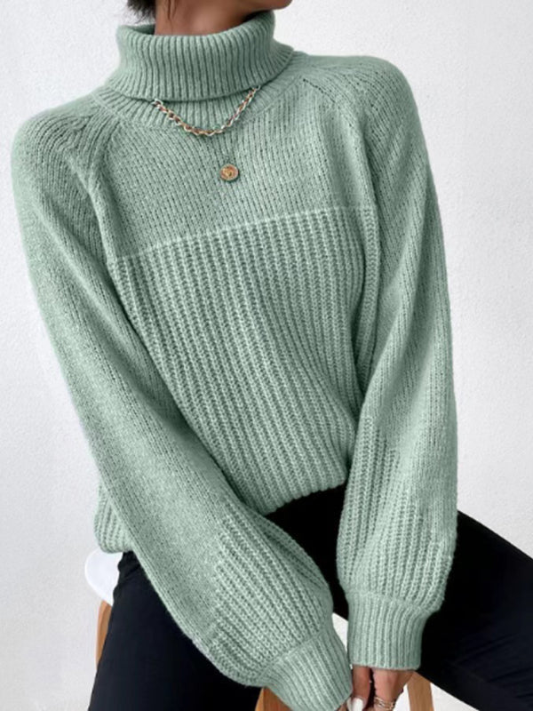 Women’s Turtleneck Knit Sweater with Long Sleeves in 6 Colors Sizes 4-12 - Wazzi's Wear