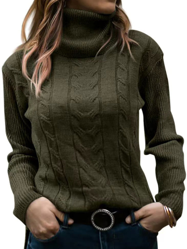 Women's Solid Color Turtleneck Long Sleeve Sweater in 20 Colors Sizes 4-12 - Wazzi's Wear