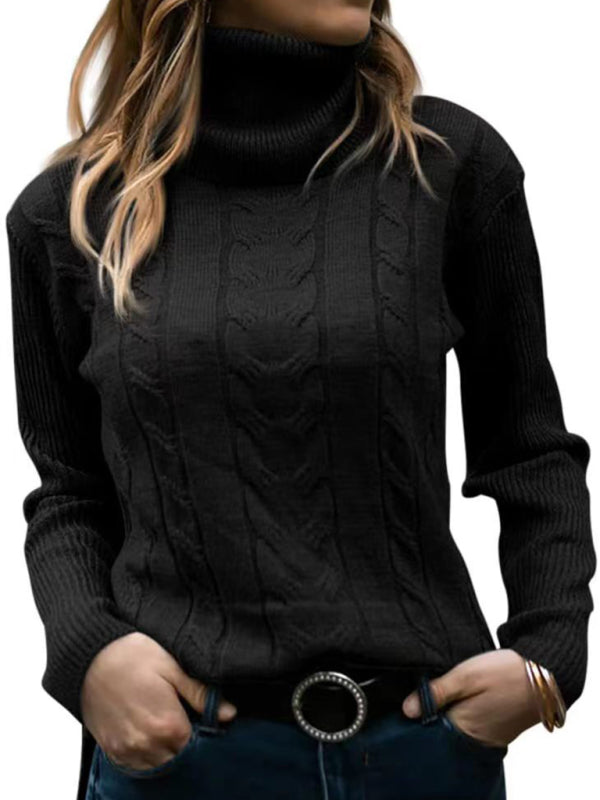 Women's Solid Color Turtleneck Long Sleeve Sweater in 20 Colors Sizes 4-12 - Wazzi's Wear