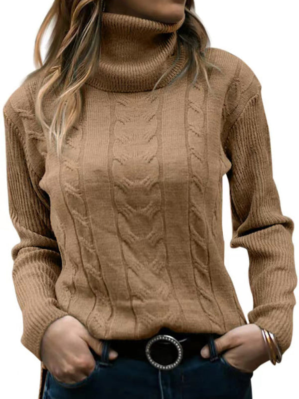 Women's Solid Color Turtleneck Long Sleeve Sweater in 20 Colors Sizes 4-12 - Wazzi's Wear