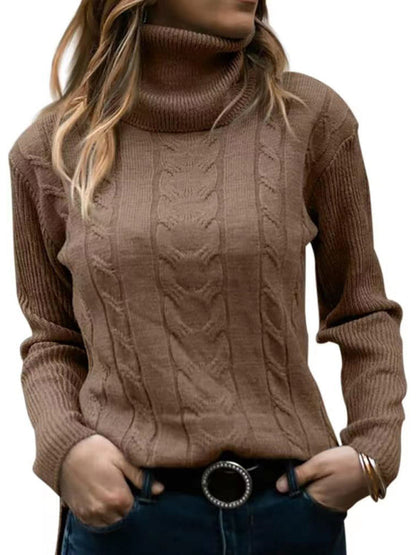 Women's Solid Color Turtleneck Long Sleeve Sweater in 20 Colors Sizes 4-12 - Wazzi's Wear