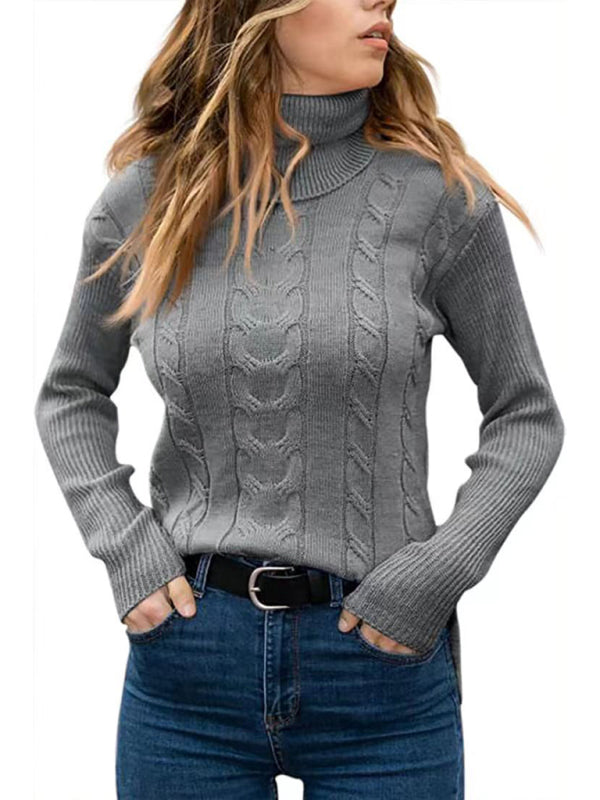 Women's Solid Color Turtleneck Long Sleeve Sweater in 20 Colors Sizes 4-12 - Wazzi's Wear