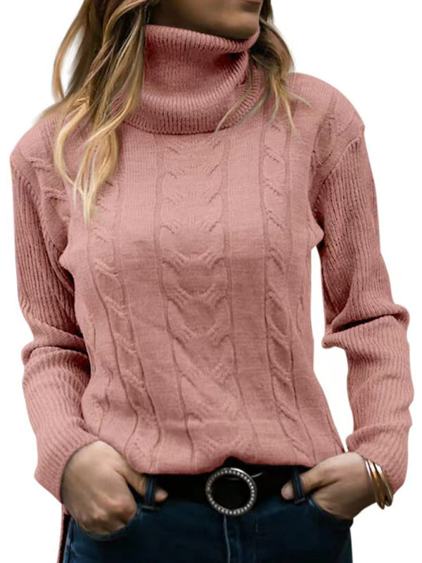 Women's Solid Color Turtleneck Long Sleeve Sweater in 20 Colors Sizes 4-12 - Wazzi's Wear