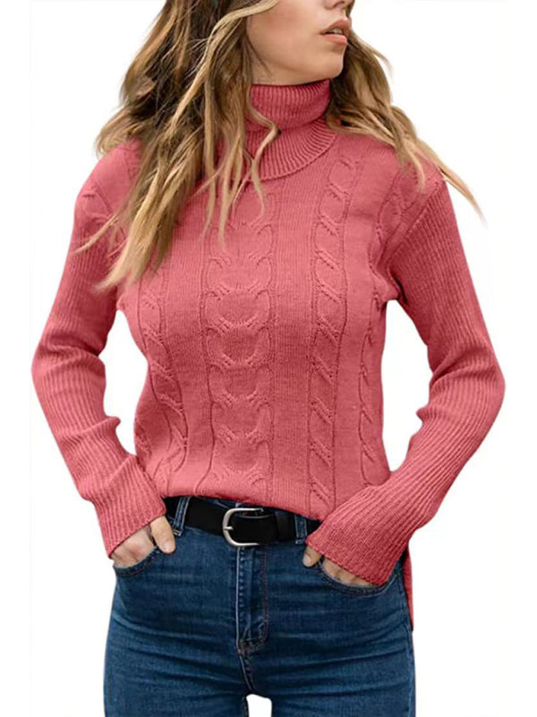 Women's Solid Color Turtleneck Long Sleeve Sweater in 20 Colors Sizes 4-12 - Wazzi's Wear