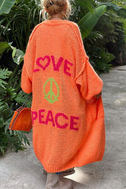 Chona® | Peace Gemustert Stylische Strickjacke