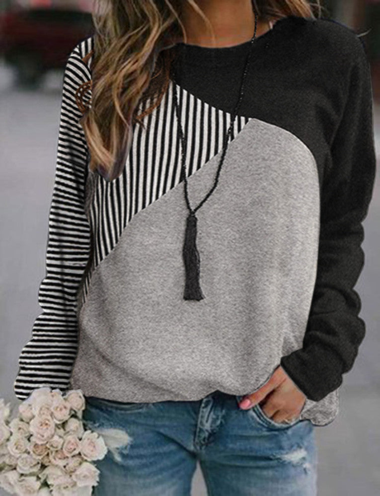 Long sleeve round neck pullover sweater Figure 1