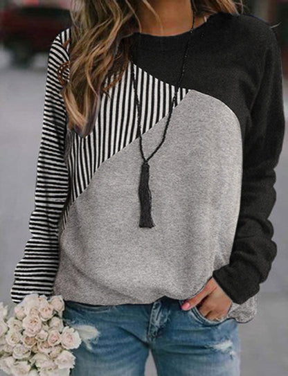 Long sleeve round neck pullover sweater Figure 1