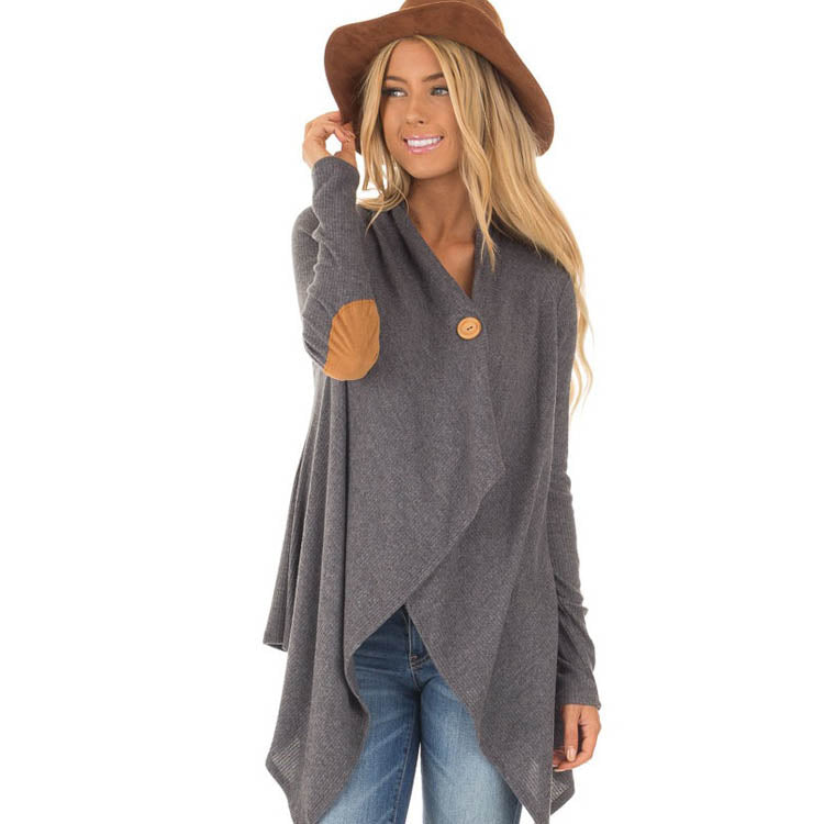 Irregular Fall Cardigan Coats for Women-Shirts & Tops-Grey-S-Free Shipping Leatheretro