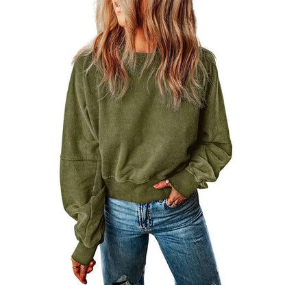 Backless Sweater For Women Solid Color Long-sleeved Top-8