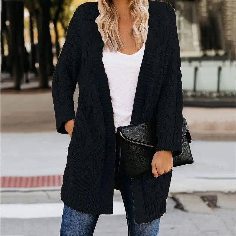 Cardigan Sweater Female Qiu Dong Big yards Loose Coat Tw-4