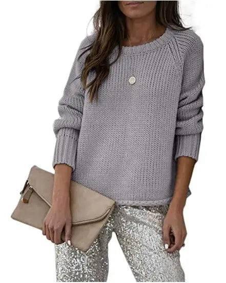 Casual Bottoming Sweater Knit Sweater-5