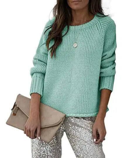 Casual Bottoming Sweater Knit Sweater-Khaki-6