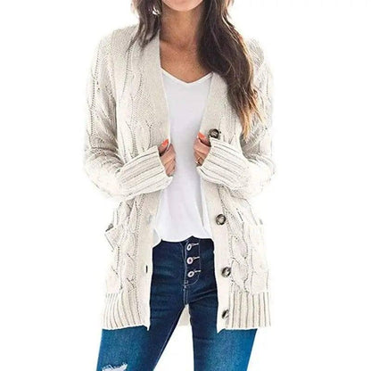 Mid-length Sweater Cardigan-19