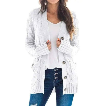 Single breasted long sleeve wool jacket-Beige-4