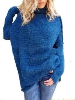 Women Sweaters Pullovers Long sleeve Knitted Female Sweater-Dark grey-6