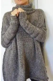 Women Sweaters Pullovers Long sleeve Knitted Female Sweater-Light grey-7