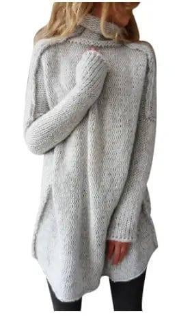 Women Sweaters Pullovers Long sleeve Knitted Female Sweater-Apricot-2