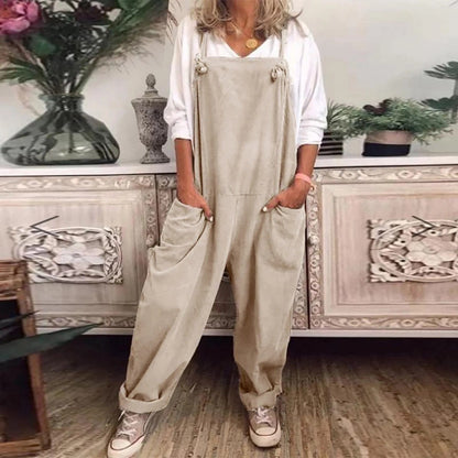 MOIRA - Overall Jumpsuit aus locker gebundener Baumwolle und Leinen