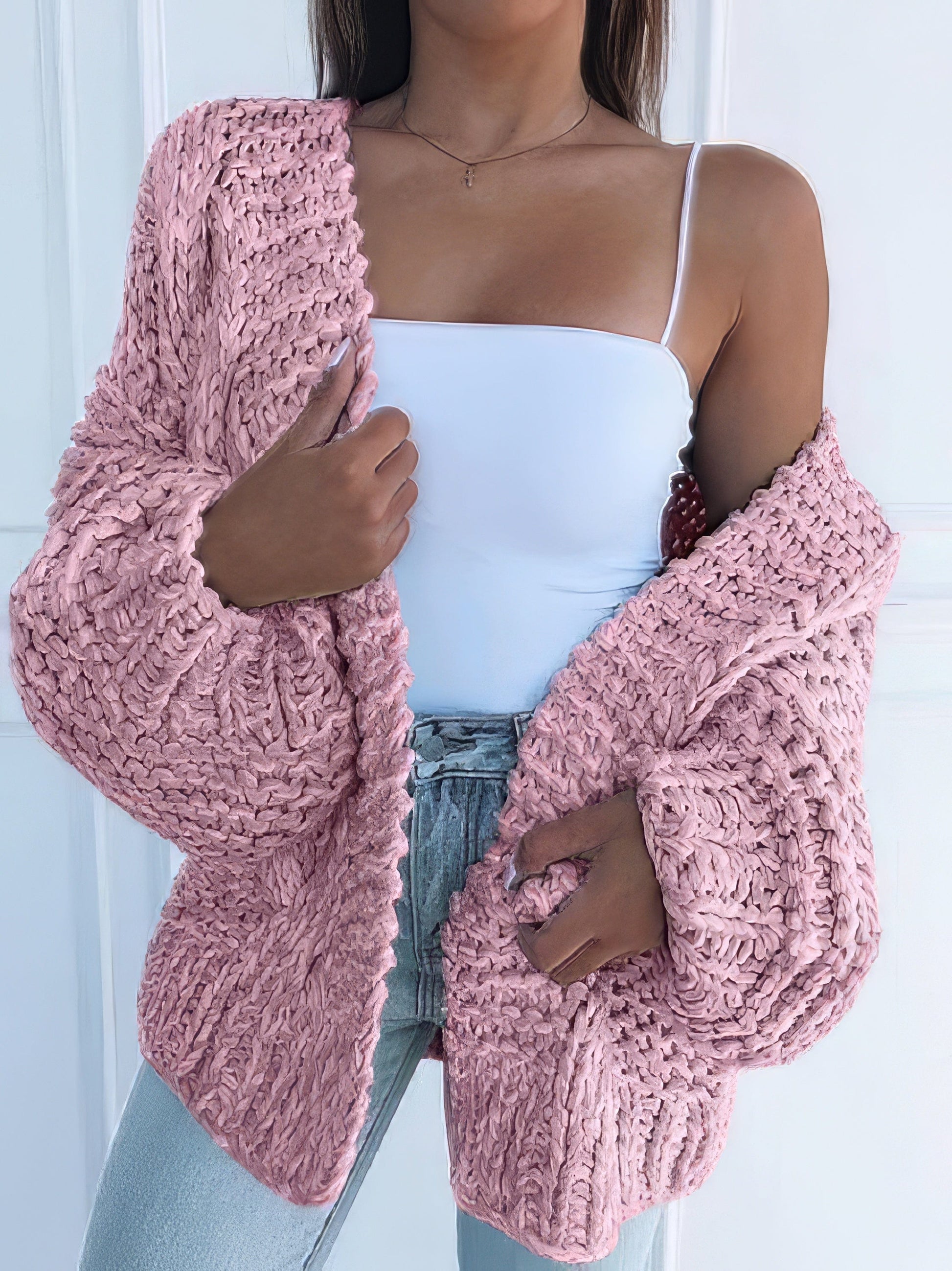 Knit Long Sleeve Loose Sweater Cardigan